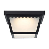 12w 9-in LED Carport Flush Mount Fixture 3000K Dimmable Black w/ Frosted Glass_1