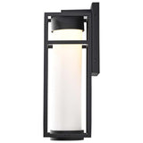 Ledges 6W LED Medium Wall Lantern Matte Black w/ White Opal Glass - BulbAmerica