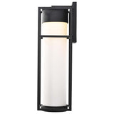Ledges 10W LED Large Wall Lantern Matte Black w/ White Opal Glass - BulbAmerica
