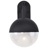Atmosphere 10W LED Large Wall Lantern Matte Black w/ Clear Seeded Glass - BulbAmerica