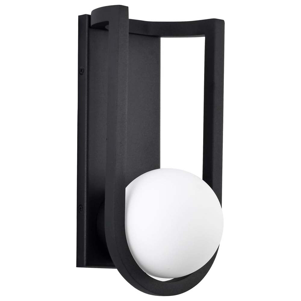 Cradle 6W LED Medium Wall Lantern Matte Black w/ White Opal Glass