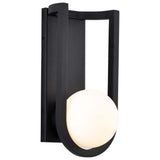 Cradle 6W LED Medium Wall Lantern Matte Black w/ White Opal Glass - BulbAmerica