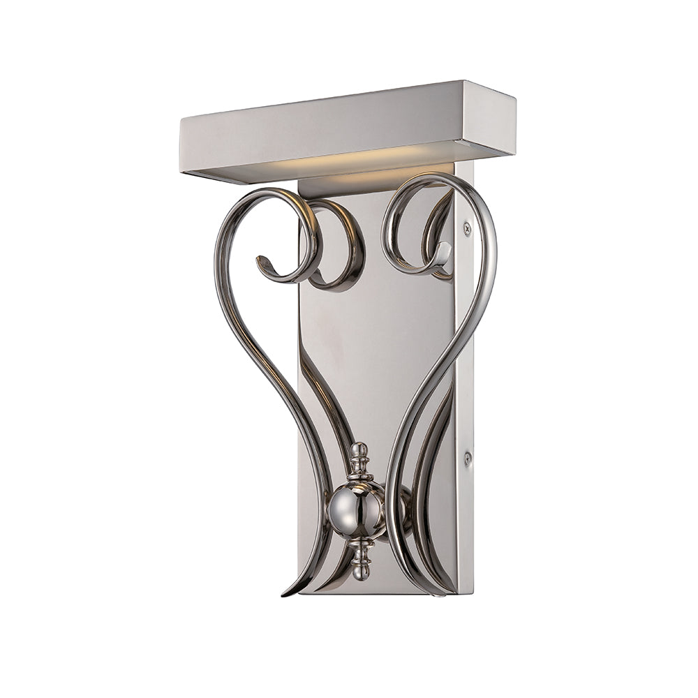 Nuvo Coco 1-Light LED Wall Sconce Mounted in Polished Nickel Finish