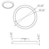 11w 7in. Round LED Flush Mount CCT Selectable with Black Finish_2