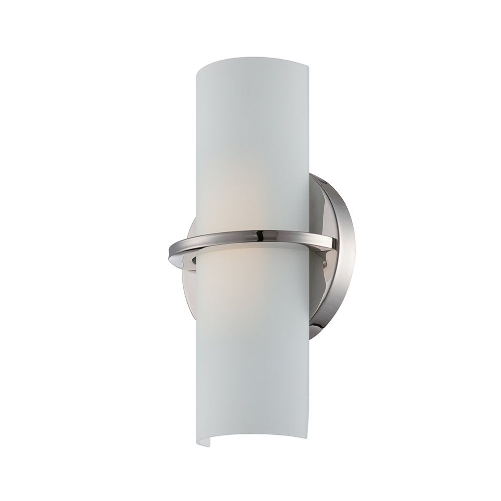 Nuvo Tucker 10w 6" LED Wall Sconce w/Etched Opal Glass in Polished Nickel Finish