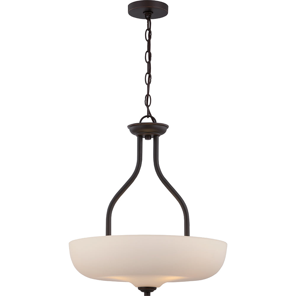 Nuvo Kirk 3-Light LED Pendant w/ Etched Opal Glass in Mahogany Bronze Finish