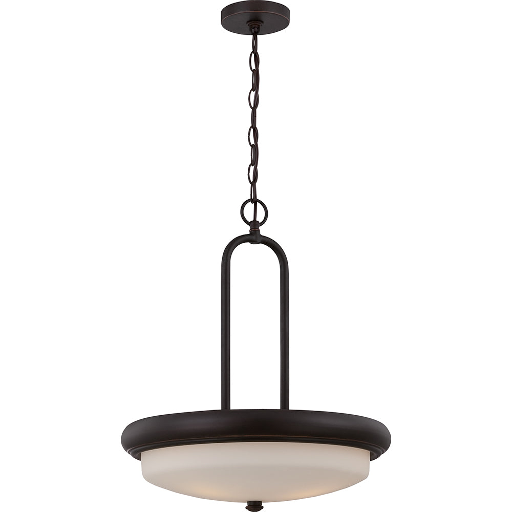 Nuvo Dylan 3-Light Pendant w/ Etched Opal Glass in Mahogany Bronze Finish