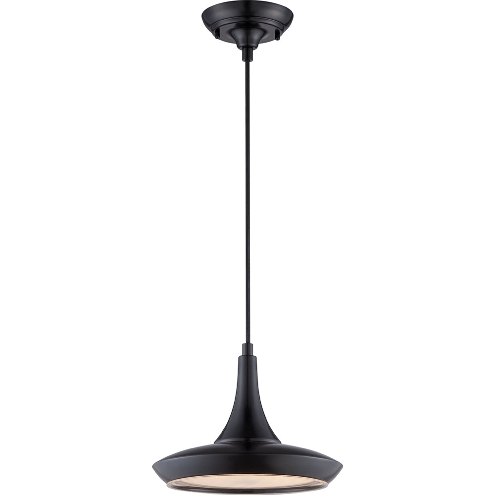 Nuvo Fantom LED Colored Pendant Light w/ Rayon Cord wire in Black Finish