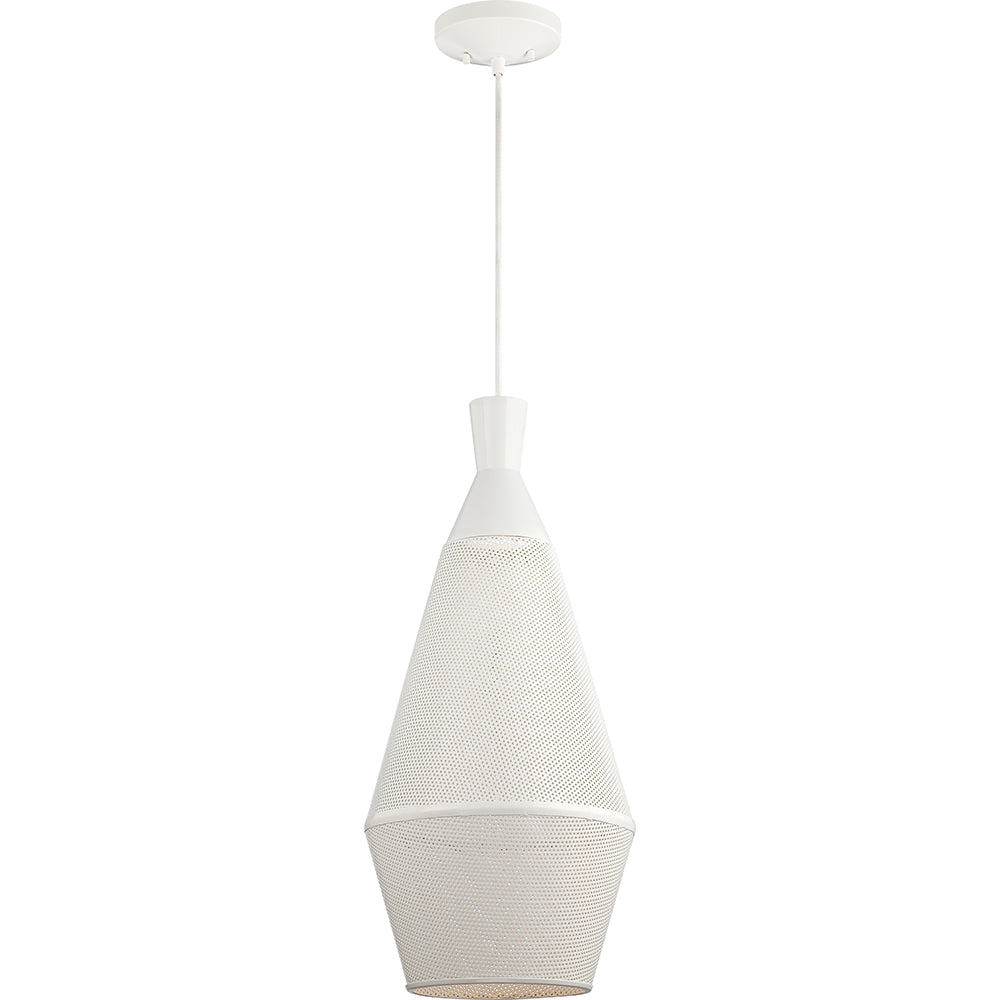 Nuvo Marx 1- Light Metal Pendant w/ 14w LED PAR Lamp Included in Glacier White