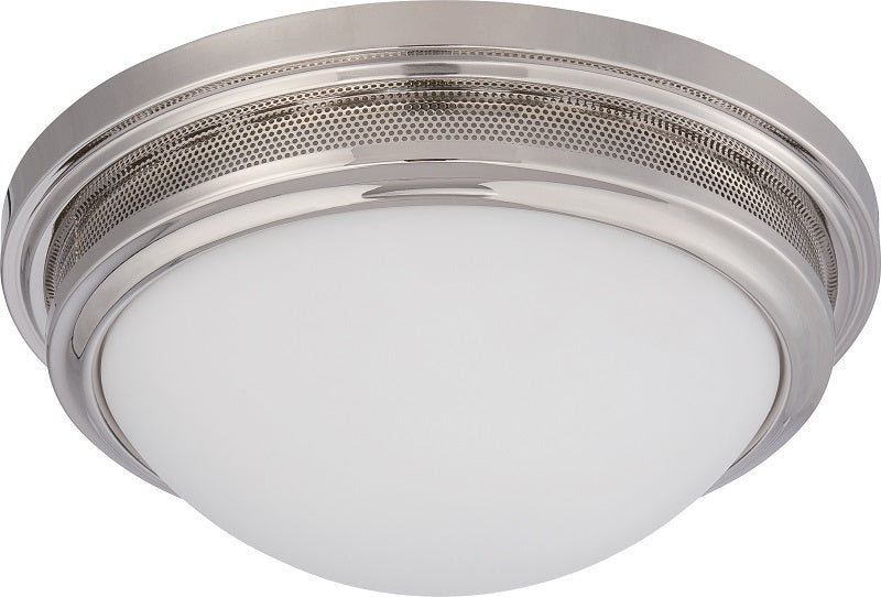 Nuvo Corry 16w 13.25" LED Flush Fixture w/ Frosted Glass in Polished Nickel