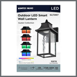 Austen 10w Smart Outdoor Wall Light Starfish RGBTW CCT in Black Finish_3