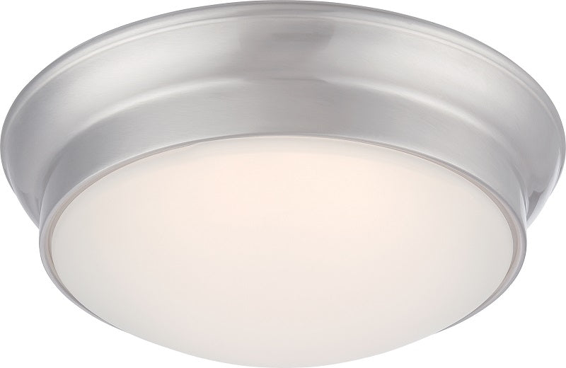 Nuvo Conrad 18w 12" LED Flush Fixture w/ Frosted Glass in Brushed Nickel Finish