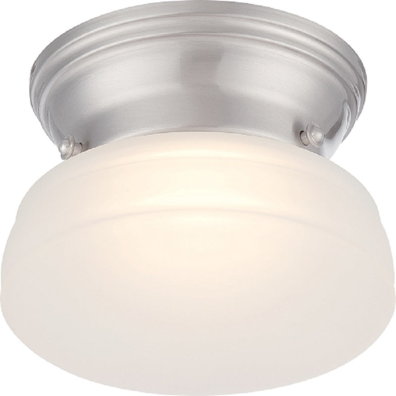 Nuvo Bogie 12w 6" LED Flush Fixture w/ Frosted Glass in Brushed Nickel Finish