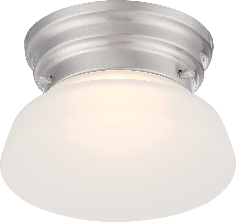 Nuvo Bogie 7.8w 6" LED Flush Fixture w/ Frosted Glass in Brushed Nickel Finish