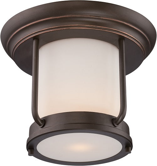 Nuvo 10 inch Bethany LED Outdoor Bronze Light with Satin White Glass