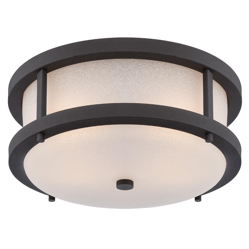 Nuvo 13.75 inch Willis LED Outdoor Black Light Antique White Glass