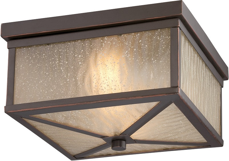 Nuvo 20.75 inch Haven LED Outdoor Bronze Sanded Tea Stain Glass