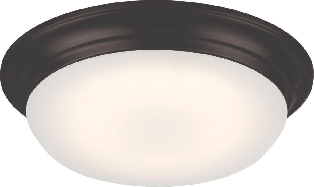 Nuvo Libby 11" LED Flush Fixture w/ Frosted Glass in Mahogany Bronze Finish