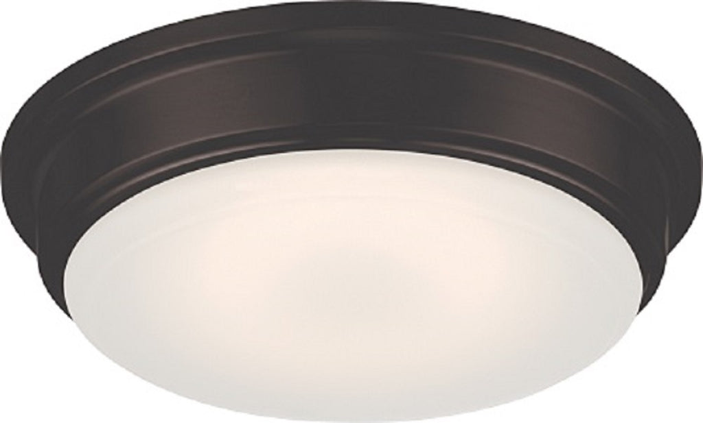 Nuvo Haley 18w 13" LED Flush Fixture w/ Frosted Glass in Aged Bronze Finish