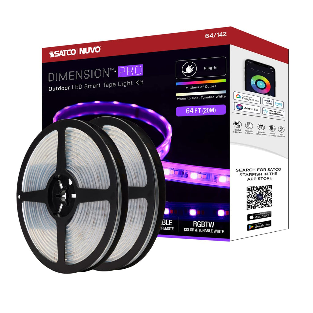 64-ft Starfish Tape RGBTW-Ho IP65 Plug 20w 24v