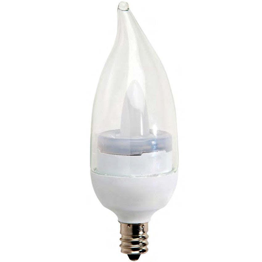 Ge 2.2w 120v 3000k E12 Flame Candelabra Dimmable LED Bulb