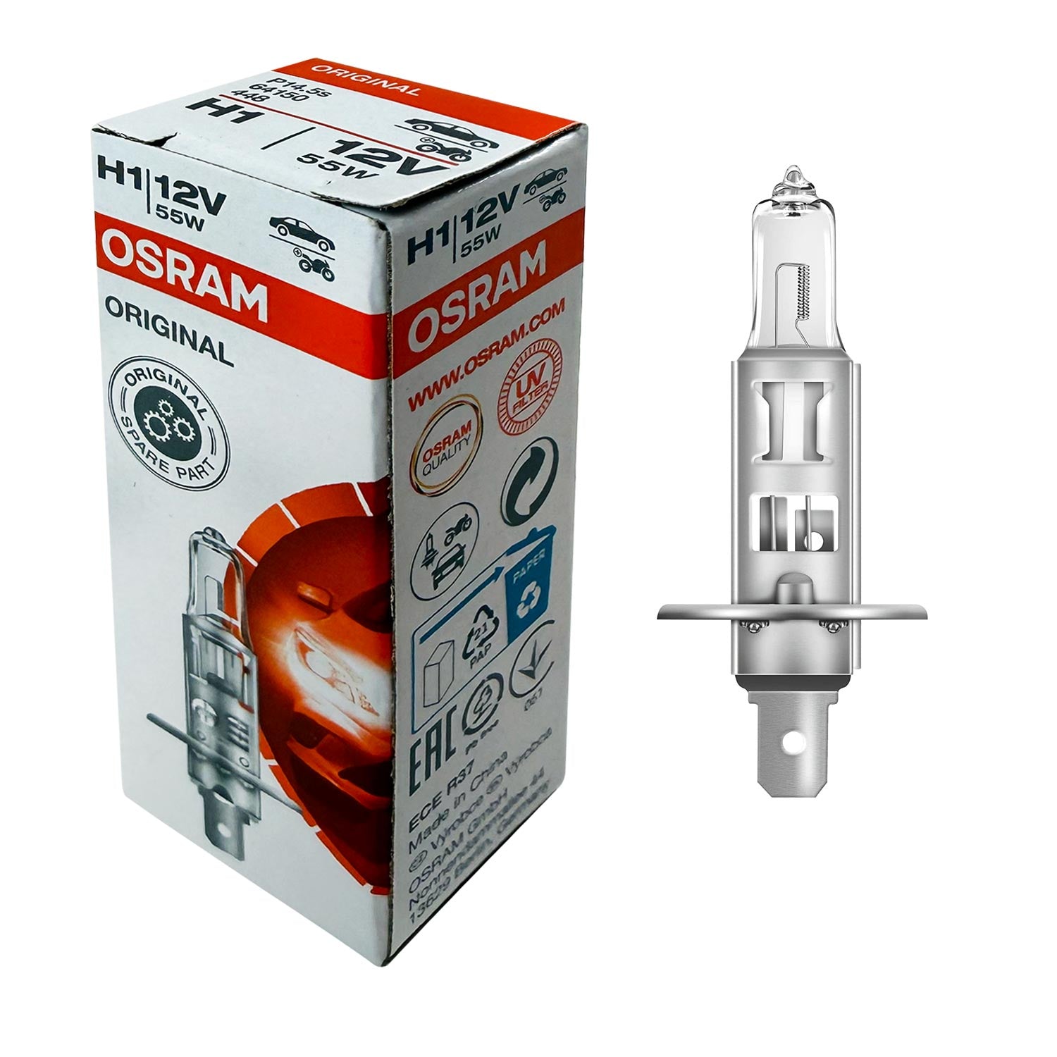 OSRAM H1 64150 55w 12v - Original Line High Performance Halogen