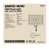 LED Flood Light 70w 5000K Bronze Finish 100-277V_6