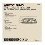 LED Canopy Fixture 40w CCT Tunable White Finish 100-277v_5