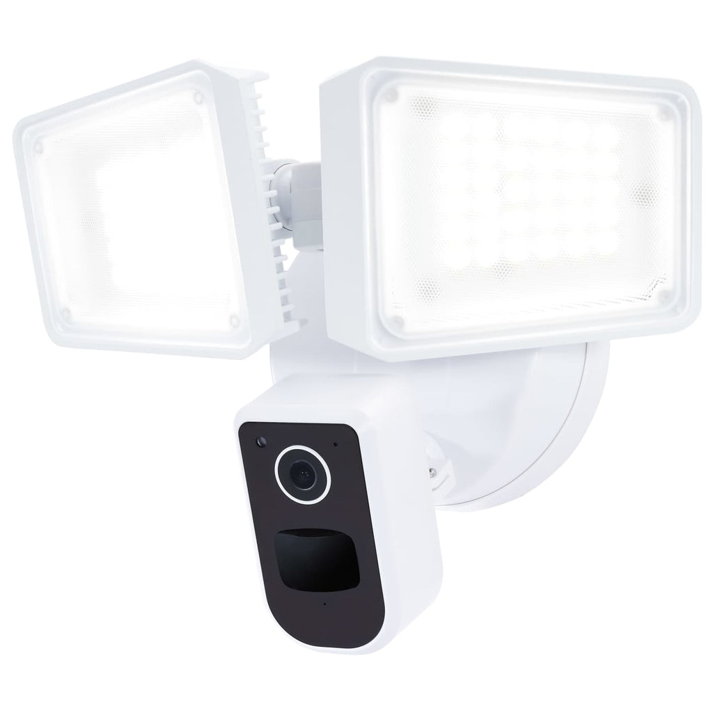 Rect Security Light With Camera in White Finish