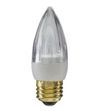 GE 2.4w 120v Candelabra E26 Frosted 3000k Clear Blunt Tip LED Light Bulb - BulbAmerica