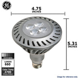 GE 12w PAR38 LED Bulb Dimmable Narrow Flood 660Lm Warm White lamp - BulbAmerica