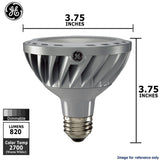 GE 12w PAR30 LED Bulb Dimmable Flood 820Lm Warm White lamp - BulbAmerica