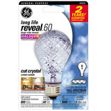 GE 60w 120v Reveal Crystal A19 Shape Halogen Light Bulb