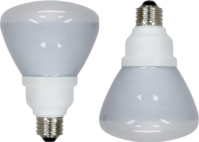 2 Pack - Ge 15w 120v 2700k R30 E26 Flood Compact Fluorescent Light Bulbs