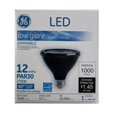 GE 12w 120v LED PAR30 2700k Warm White Flood Dimmable Bulb - 75w equiv, - BulbAmerica