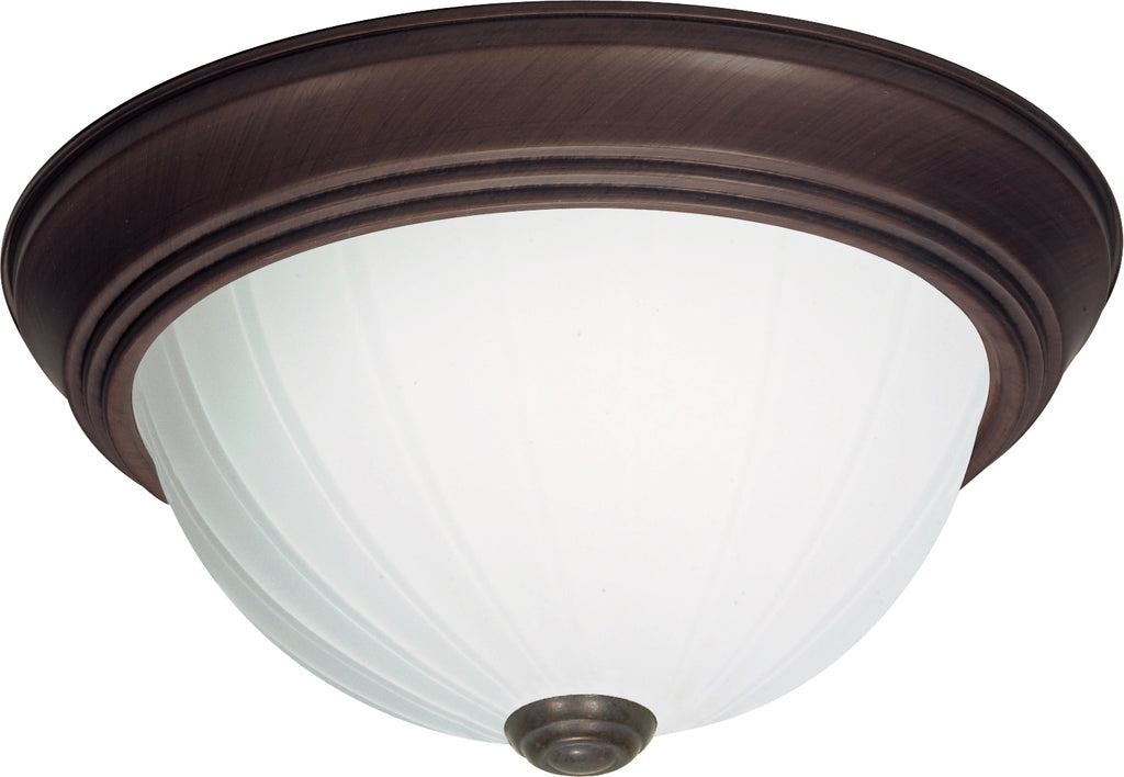 2-Light 11" Flush Mounted Close-to-Ceiling Light Fixture in Old Bronze Finish