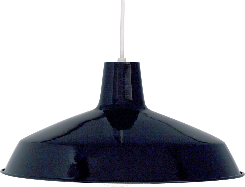 1-Light Pendants Mounted Pendant Light Fixture in Black/steel Finish