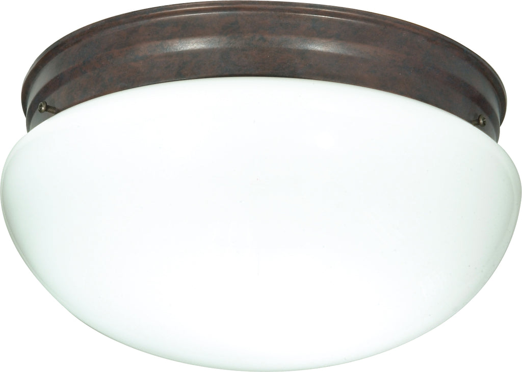 2-Light 12" Flush Mounted Close-to-Ceiling Light Fixture in Old Bronze Finish