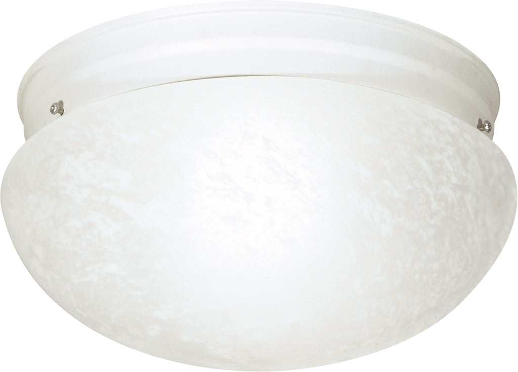 2-Light 12" Flush Mounted Close-to-Ceiling Light Fixture in Textured White