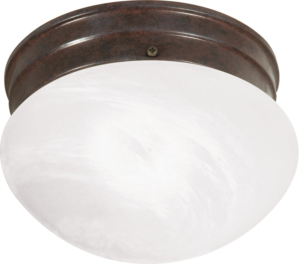 1-Light Flush Mounted Close-to-Ceiling Light Fixture in Old Bronze Finish