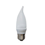 GE 76453 2w LED 120v Frosted Flame E12 2900K Candelabra Bent Tip Bulb 10w equiv.