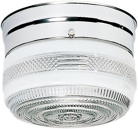 Nuvo 1-Light 6" Ceiling Light Flush w/ Mount Small Crystal and White Drum