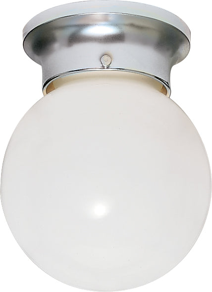 Nuvo 1-Light 6" Ceiling Light White Ball Glass w/ Polished Chrome Finish