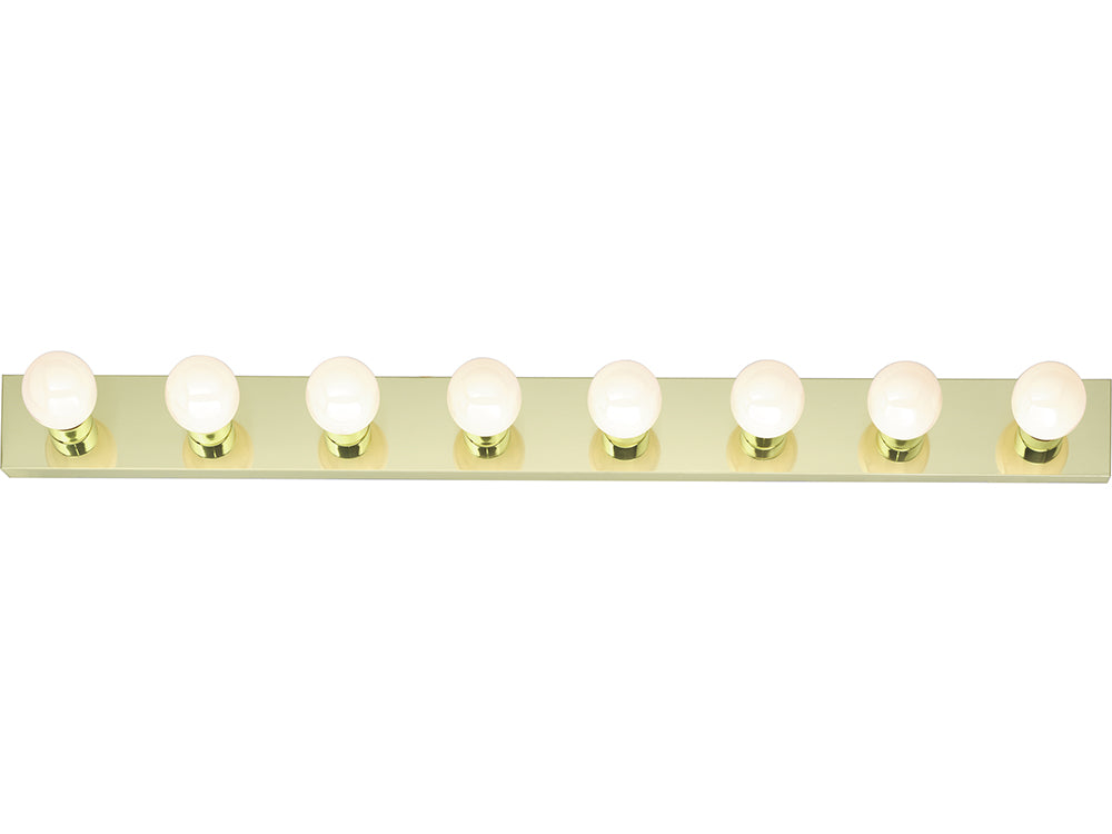 Nuvo 8-Light 48" Bathroom Vanity Strip Light w/ Polished Brass Finish