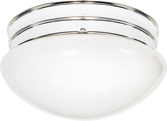 Nuvo 2-Light 10" Ceiling Light w/ White Mushroom Glass in Polished Chrome