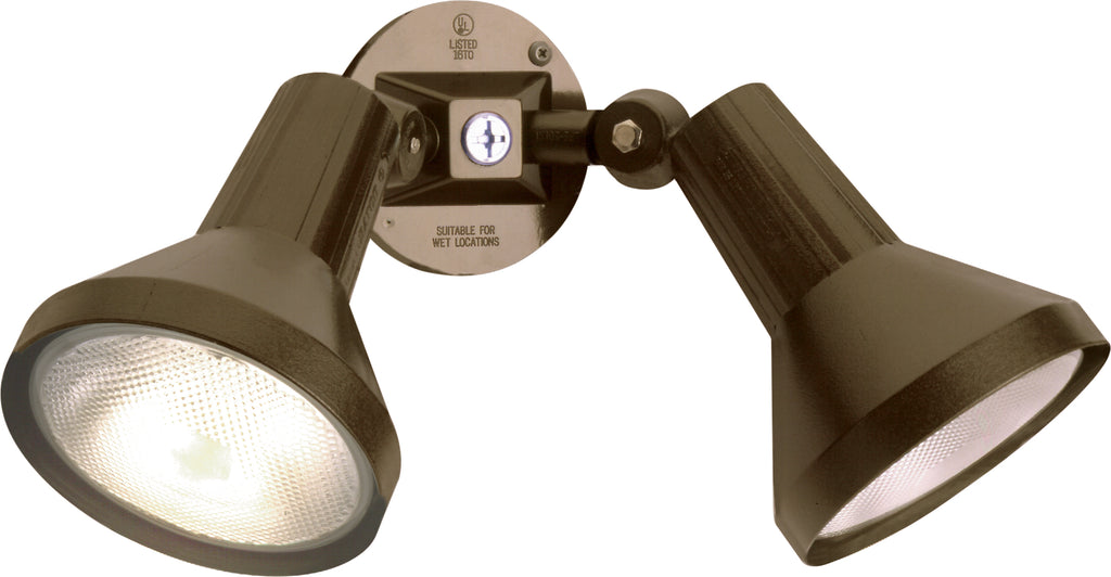Nuvo 2-Light 15" Outdoor Flood Light w/ Adjustable Swivel in Dark Bronze Finish