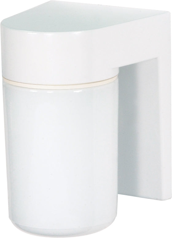 Nuvo 1-Light 6.8" Outdoor Wall Light w/ White Glass Cylinder in White Finish