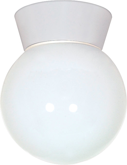 Nuvo 1-Light 8" Outdoor Ceiling Light w/ White Glass Globe in White Finish