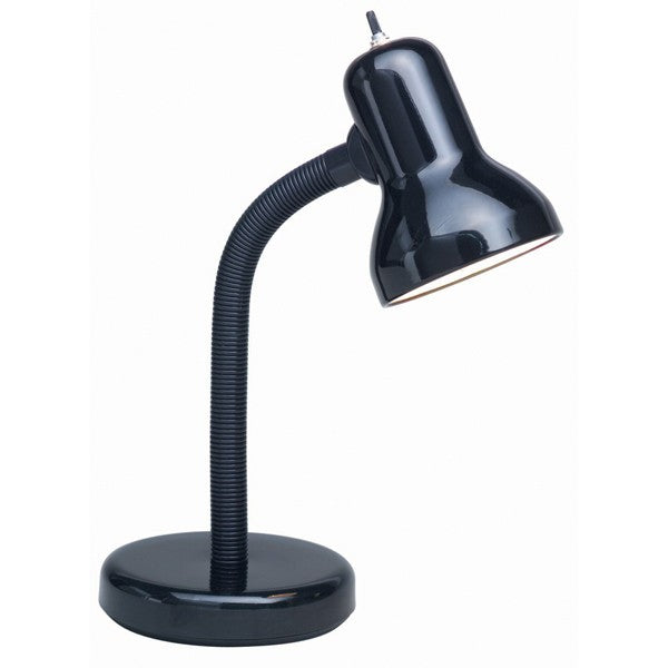 Satco 60w Goose Neck Desk Lamp Black Finish