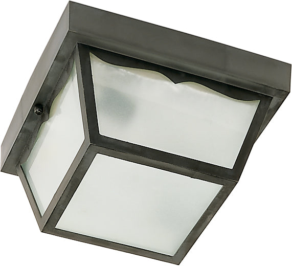 Nuvo 1-Light 8" Carport Outdoor Light w/ Acrylic Panels in Black Finish